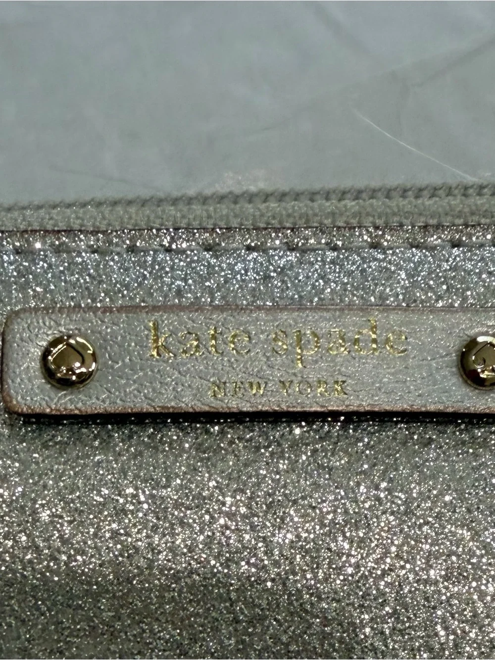 Kate Spade Glitter Zip-Around Wallet - Silver